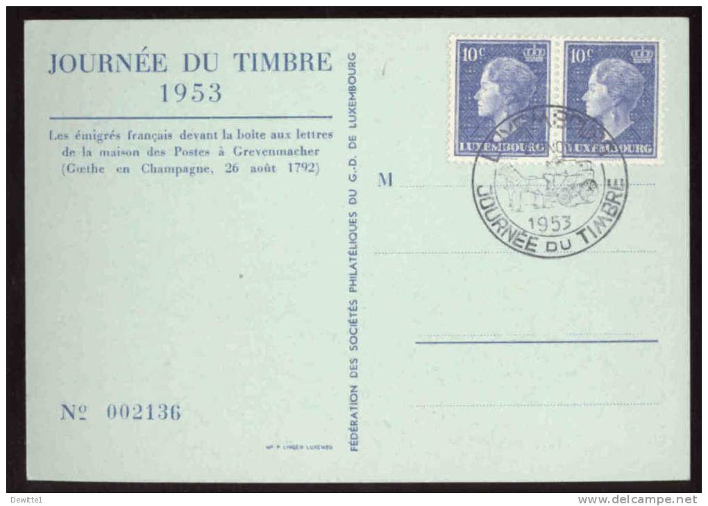 Carte Journée Du Timbre 1953 - FDC