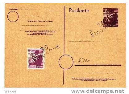 SBZ038 / B.Bär Marke+GA, Bezirksstempel Muster Finowfurt A 36 - Postal  Stationery