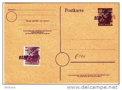 SBZ039 / B.Bär Marke+GA, Muster-Stpl. 6/6 46 Küstrin-Kietz - Enteros Postales