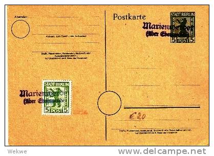 SBZ040/Stempelmuster B.Bären-Ga+Marke Marienwerder/Eberswalde - Postal  Stationery