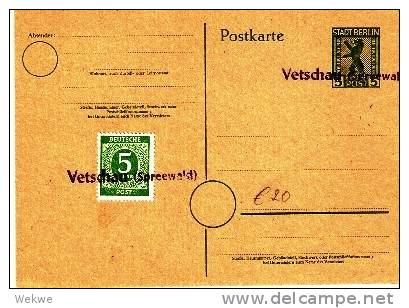 SBZ041 / Stpl.-Probe Vetschau/Spreew.BärenGa+Kontrollrat I - Enteros Postales