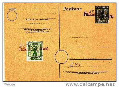 SBZ042 / Bären-Ga+Marke, Stpl.-Muster Falkenburg (Mark) - Postal  Stationery