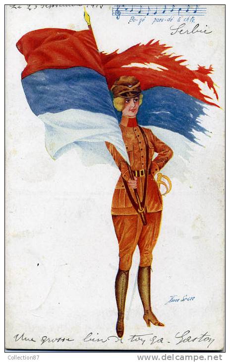 PATRIOTIQUE GUERRE 1914-1918 Par X. SAGER - HYMNES NATIONAUX - SERIE 23 N° 112 - MILITAIRE- SOLDAT - FEMME - DRAPEAU - Sager, Xavier