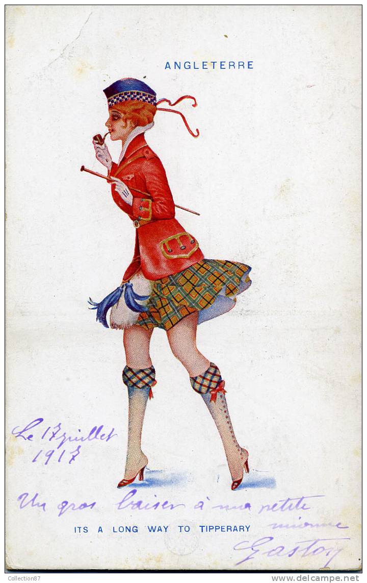 PATRIOTIQUE GUERRE 1914-1918 Par X. SAGER - FEMME ALLIEE - ANGLETERRE - SERIE 9 N° 31 - MILITAIRE- SOLDAT En JUPE - Sager, Xavier