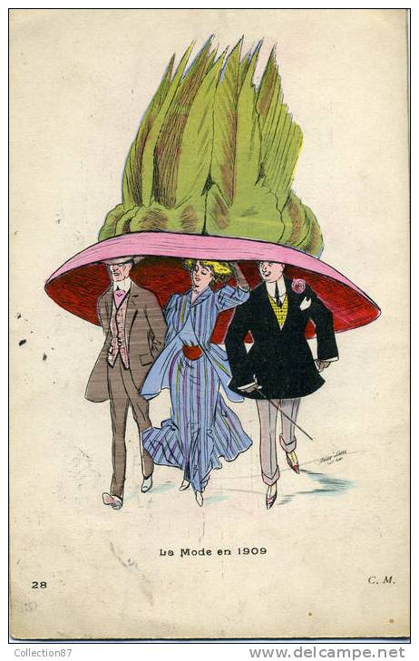 ILLUSTRATEUR - XAVIER  SAGER - FEMME ELEGANTE Au CHAPEAU - LA MODE En 1909 - C.M. N° 28 - Sager, Xavier