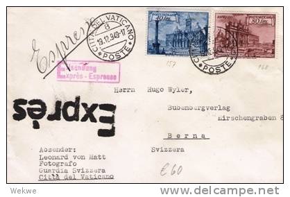 - VATIKAN - / Basilicas 1949, Express Nach Bern - Cartas & Documentos