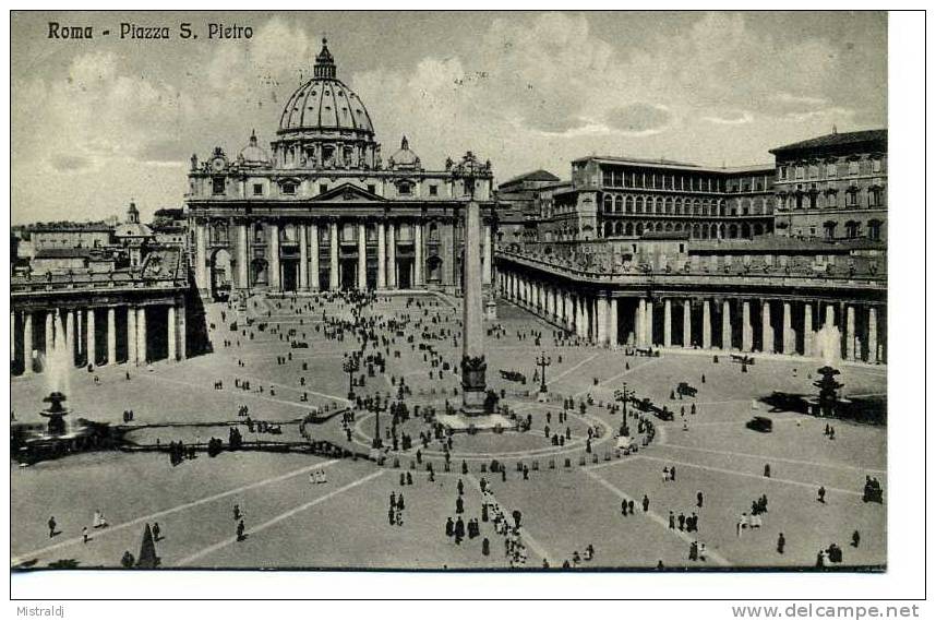 Cartolina Precursoria, 1931 - Roma Piazza S. Pietro - San Pietro