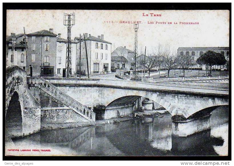 81 TARN 44, GRAULHET, Le Pont De La Promenade, Femme Lessive Sous Le Pont, Ed Labouche - Graulhet