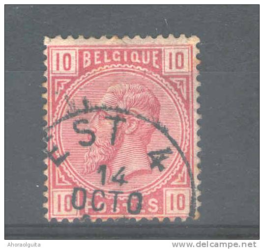 Timbre No 38 Cachet Simple Cercle AMBULANT EST 4  --  6/916 - 1883 Léopold II