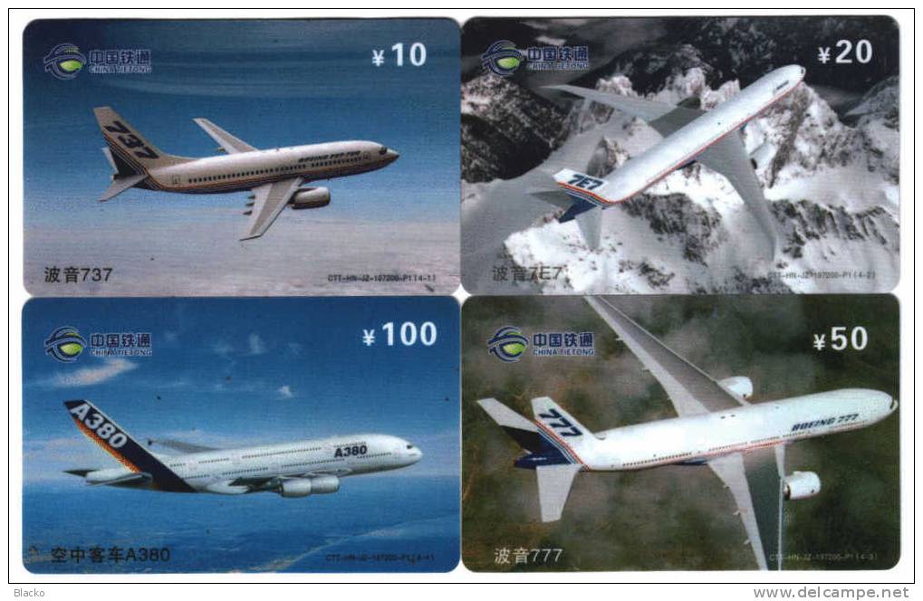 China - Transport - Airplanes - 4 Diff. - Aviones