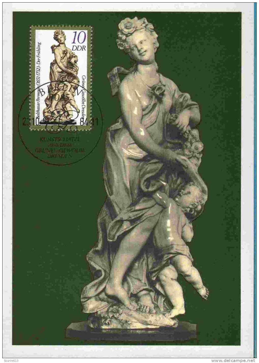 CPJ Allemagne 1984 Porcelaine Balthazar Permoser 1651 1732 Der Frühling - Porcellana