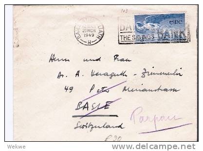 Irl036/ Brief Mit  Flugpostmarke Engel, 3 Pg. 1949 - Briefe U. Dokumente