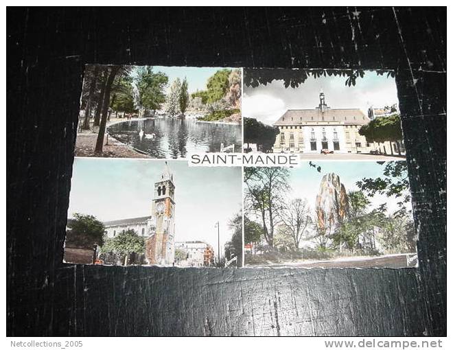 SAINTE-MANDE - LE  LAC - LA MAIRIE - L'EGLISE - LE ROCHER - 94 Val De Marne - Carte Postale De France - Saint Mande