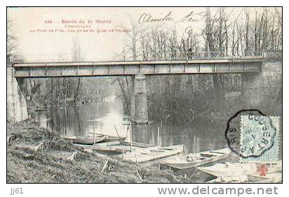 Champigny Le Pont De L'ile Vue Prise Du Chemin De Halage CPA BE - Champigny