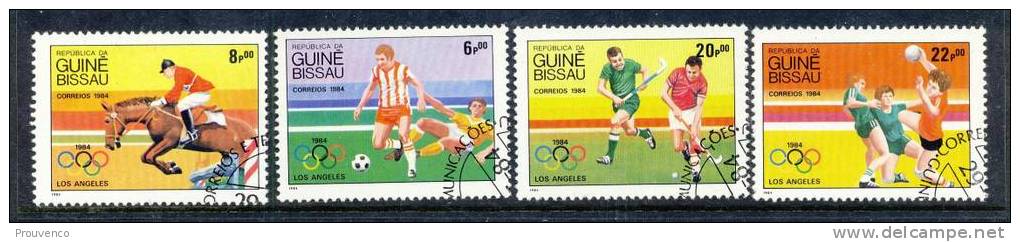 GUINEE BISSAU JO LOS ANGELES 1984 YT 282 /3/5/6 HANDBALL FOOTBALL CRICKET OBLIT. TB - Ete 1984: Los Angeles