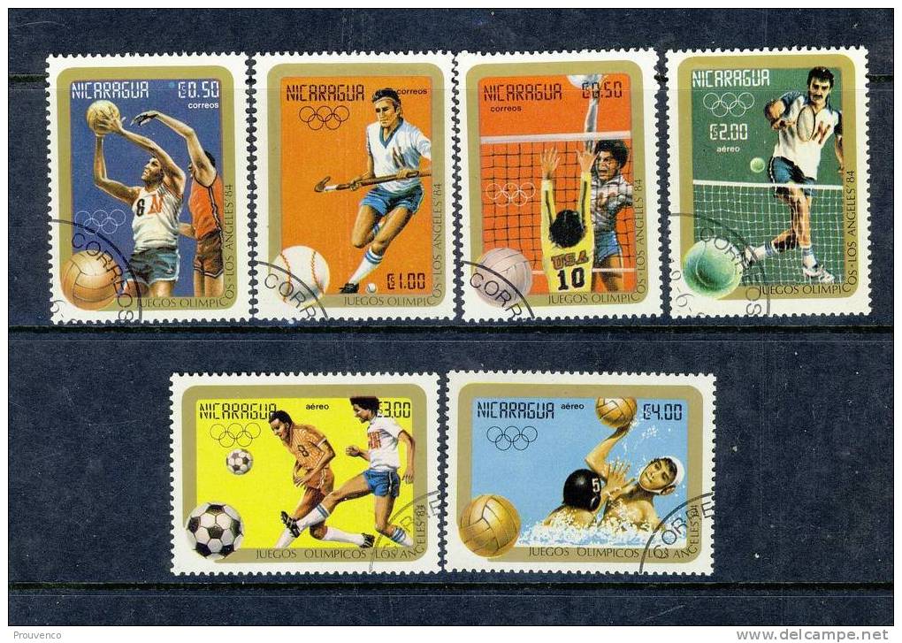 NICARAGUA JO LOS ANGELES 1984 YT 1342 /44 - PA 1069 /71 BASKET VOLLEY FOOTBALL ...OBLIT. TB - Summer 1984: Los Angeles