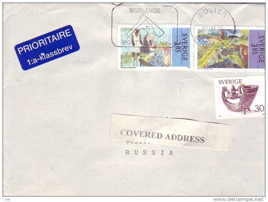 SVEZIA 1997- Lettera Per La Russia - Yvert 1931-1927 - Briefe U. Dokumente