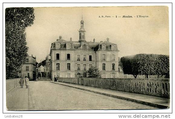 CPA 78.-MEULUN.-L'Hospice.-2 Enfants Marche Sur Le Trottoir.-(aqs 143) - Meulan