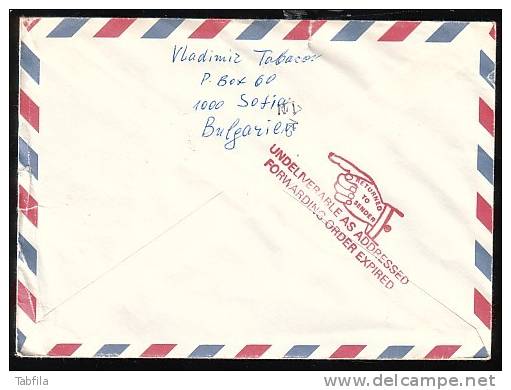 BULGARIA / BULGARIE - 1987 - Letter Travell - Bulgarie - USA - Retour - Bulgarie - Storia Postale