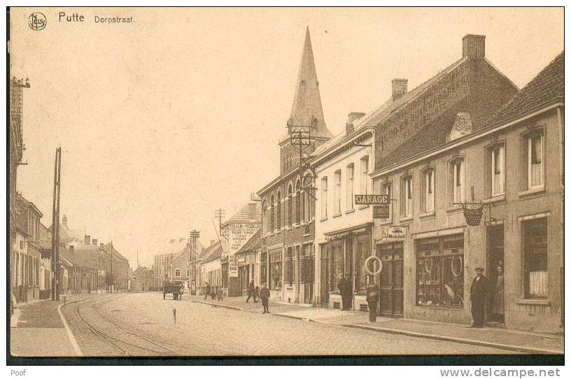 Putte : Dorpstraat Met Café-- Garage 1928 - Putte