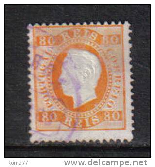 PD23C - PORTOGALLO , 80 Reis Arancio N. 43 Usato . Dent . 12  1/2 . - Unused Stamps