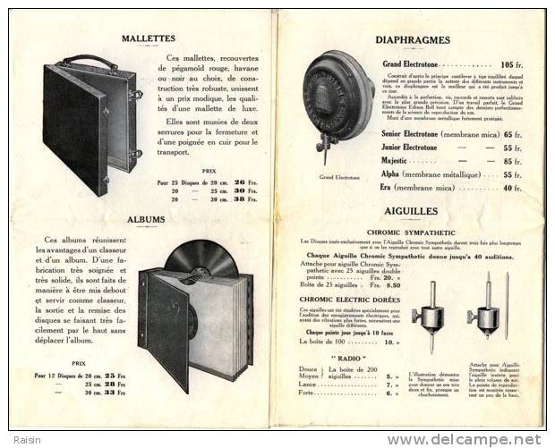 Catalogue   Edison  Bell  Saison  1930-31   Dépliant  Format Plié  120 X 190 Mm    Déplié 480 X 380 Mm - Audio-Visual