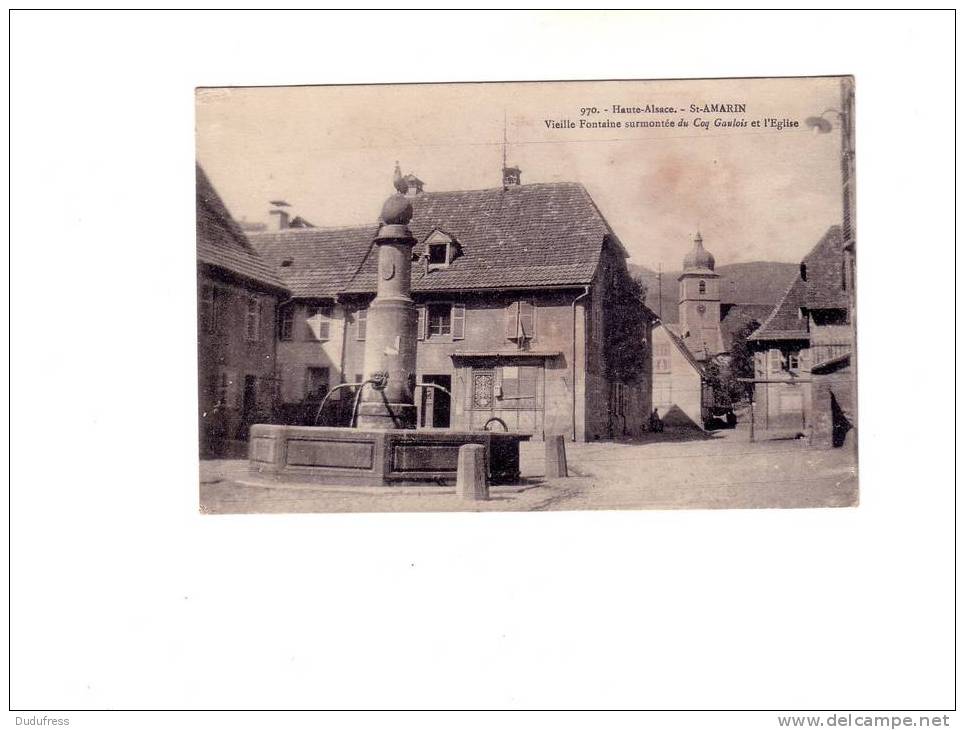 SAINT AMARIN VIEILLE FONTAINE SURMONTEE DUCOQ GAULOIS ET L EGLISE - Saint Amarin