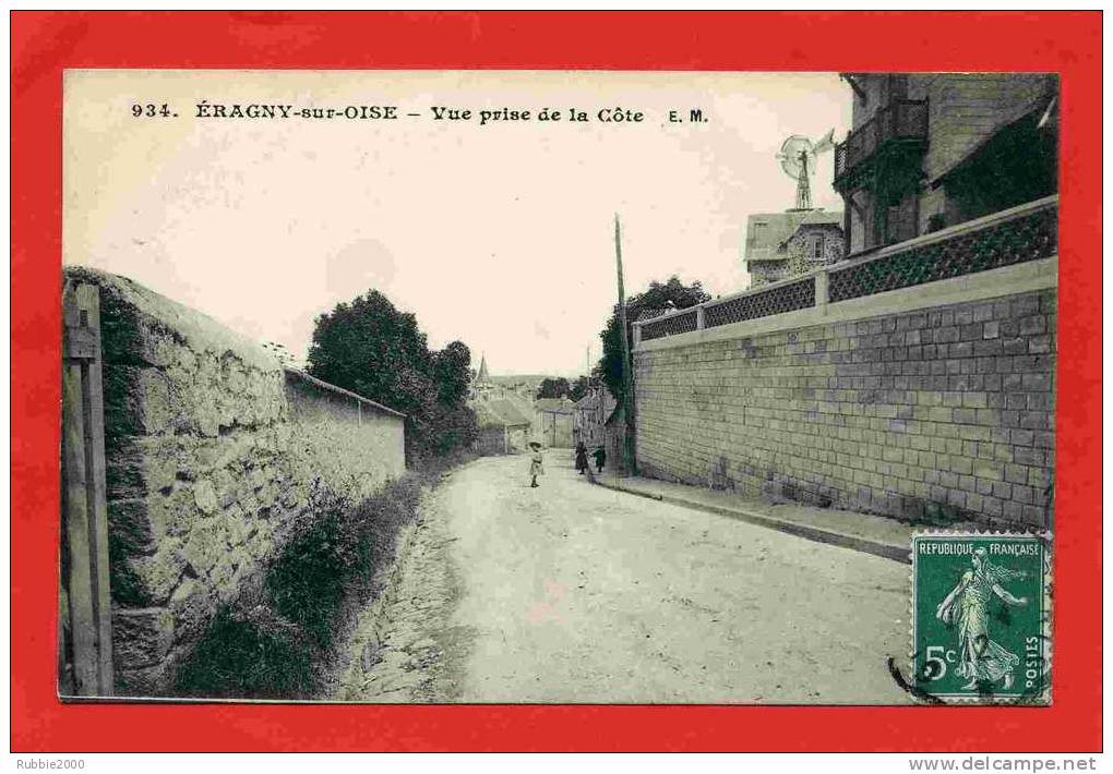 ERAGNY 1912 VUE PRISE DE LA COTE EOLIENNE CARTE EN TRES BON ETAT - Eragny