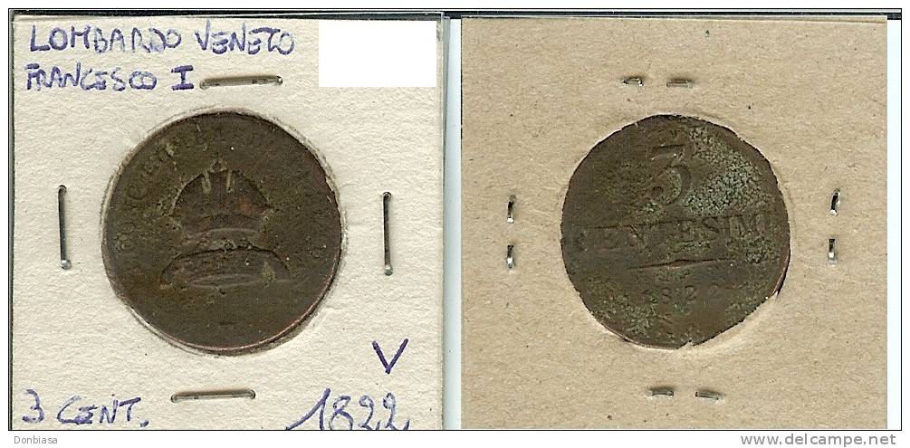 Lombardo Veneto, 3 Cent. 1822 (Venezia) - Lombardie-Vénétie