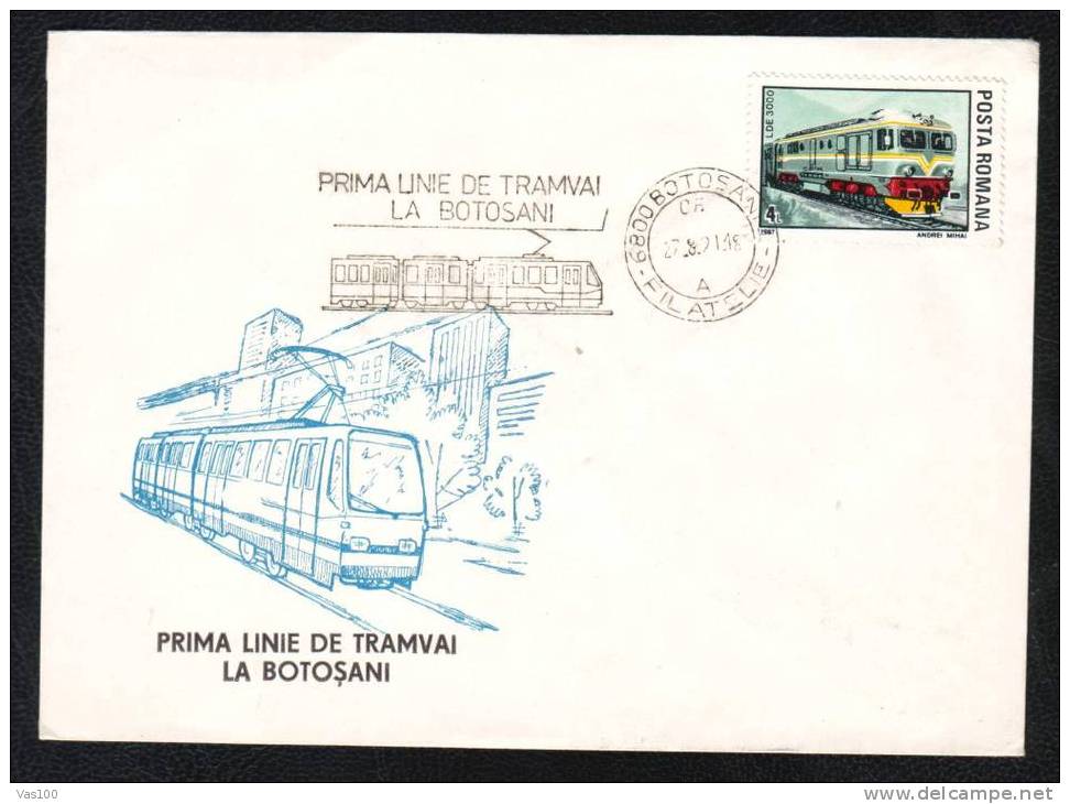 Romania 1981 FIRST  TRAMWAYS  IN BOTOSANI RARE COVER. - Tram
