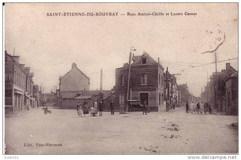 SAINT-ÉTIENNE-DU-ROUVRAY.  Rues Amiral-Cécille Et Lazarre Carnot  (Belle Carte) - Saint Etienne Du Rouvray