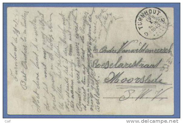 Kaart Met Stempel TURNHOUT Op 19/1/1940 (mobilisatie) - Lettres & Documents