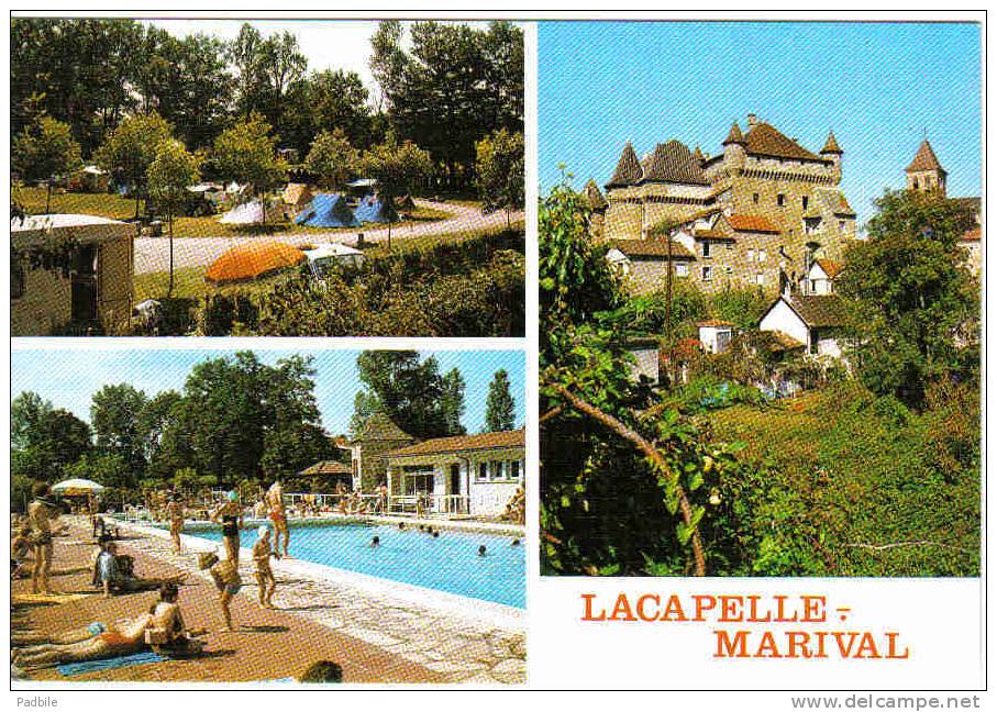 Carte Postale   46.  Lacapelle Marival   La Piscine Le Camping Le Chateau - Lacapelle Marival