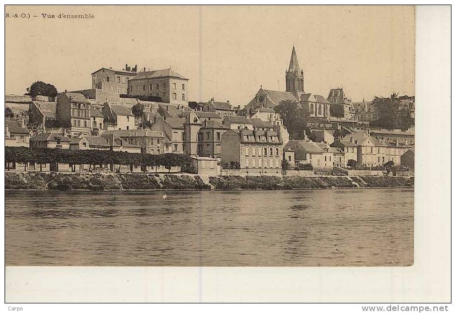 CONFLANS SAINTE HONORINE. - Vue D´ensemble.(carte Panoramique Coupée En Deux) - Conflans Saint Honorine