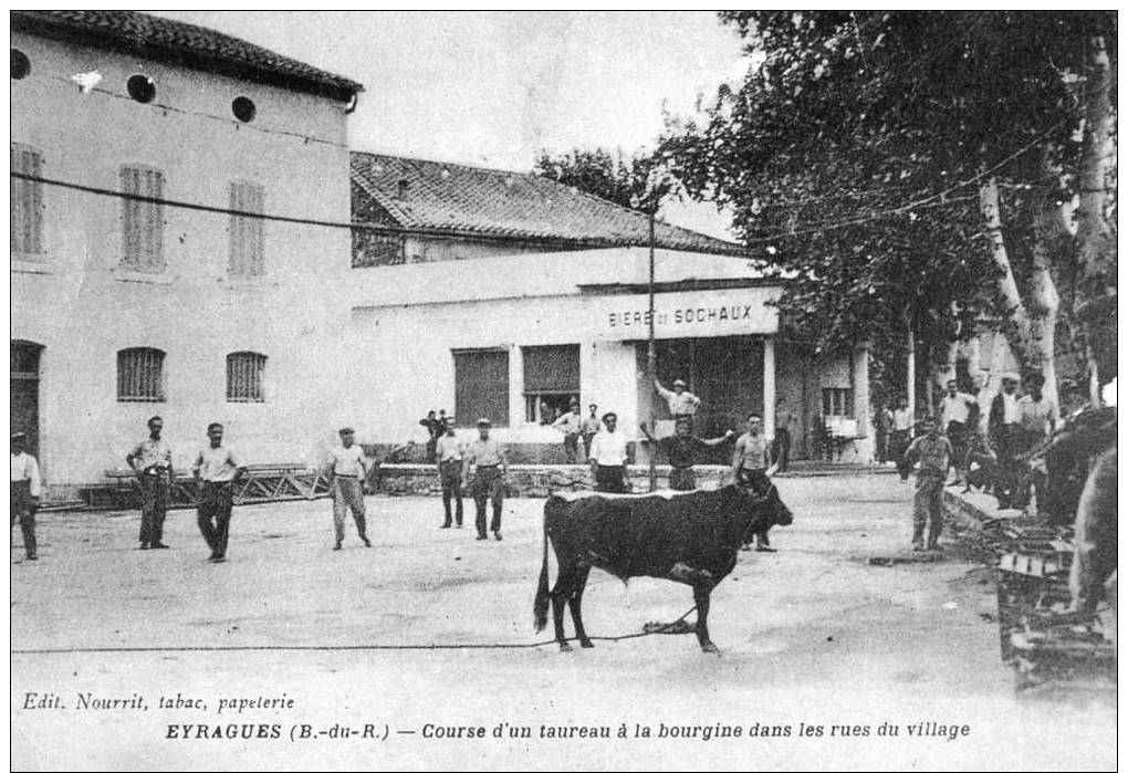 HH34 - EYRAGUES - BOUCHES DU RHONE -  Taureaumachie - - Oblitérations Mécaniques (flammes)