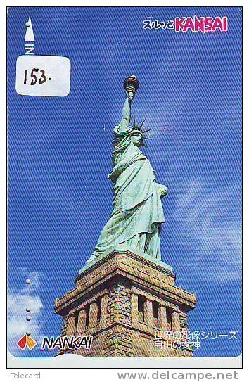 Telecarte Statue Of Liberty (153) Statue De La Liberte Twins Towers New York USA  Phonecard - Paysages