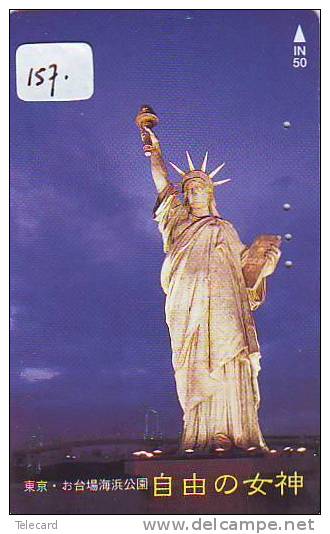 Telecarte Statue Of Liberty (157) Statue De La Liberte Twins Towers New York USA  Phonecard - Paysages