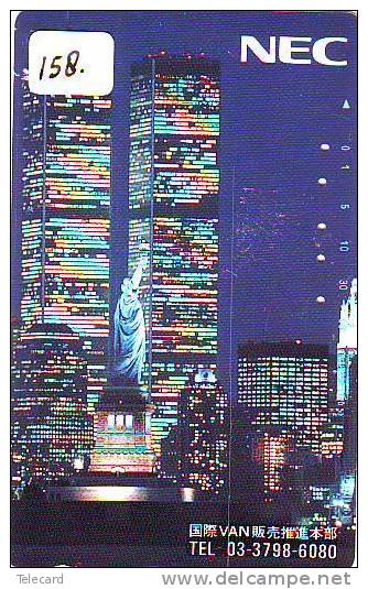 Telecarte Statue Of Liberty (158) Statue De La Liberte Twins Towers New York USA  Phonecard - Paysages