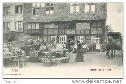 Belgique: LIEGE(Liège.):Marché De La Batte.Carte Animée Et Attelage.Parfaite.Séie Artistique N°13.Non écrite. - Mercati