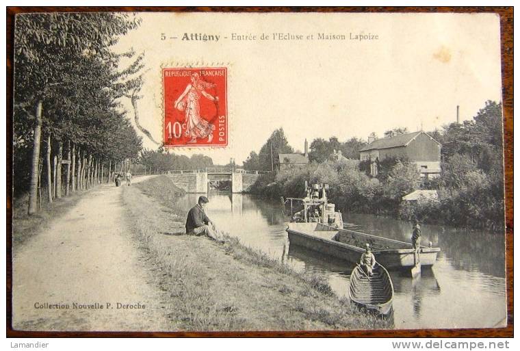 CPA - 08 - ATTIGNY - Entrée De L'Ecluse Et Maison LAPOIZE - 1906 - Attigny