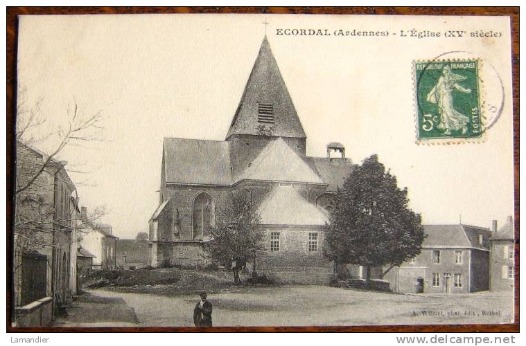 CPA - 08 - ECORDAL - L'EGLISE - 1908- - Attigny