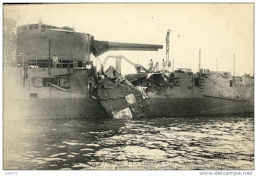 MARINE MILITAIRE - Catastrophe Du Cuirassé La Liberté 25 Septembre 1911 - Explosion - Canon Mitrailleur - Guerre