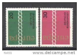Allemagne   538/539  * *  TB  Europa 1971 - 1971