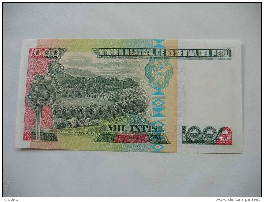 BILLET DE BANQUE DU PERU / PEROU 1988 / 1000 INTIS  ETAT NEUF - Pérou