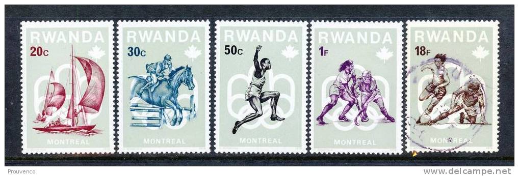 RWANDA JO MONTREAL 1976 SAILING VOILE HOCKEY FOOTBALL YT 713 /16 ** NEUF MNH + 718 OBLIT. - Ete 1976: Montréal