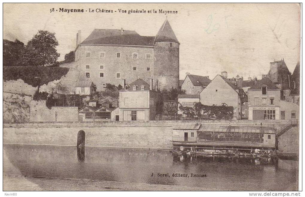 53 MAYENNE Le Château Vue Générale Et La Mayenne - Mayenne