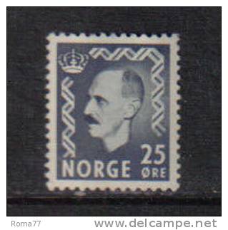 PD96 - NORVEGIA 1950 , 25 Ore Grigio N. 325A  *** - Unused Stamps