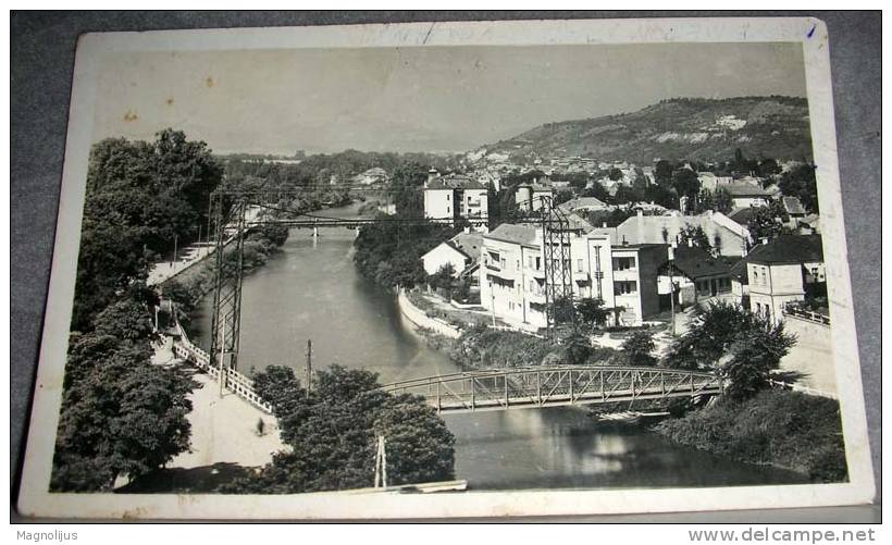 Romania,Cluj,Kolozsvar,River,Bridge,Town View,original Photo,vintage Postcard - Romania