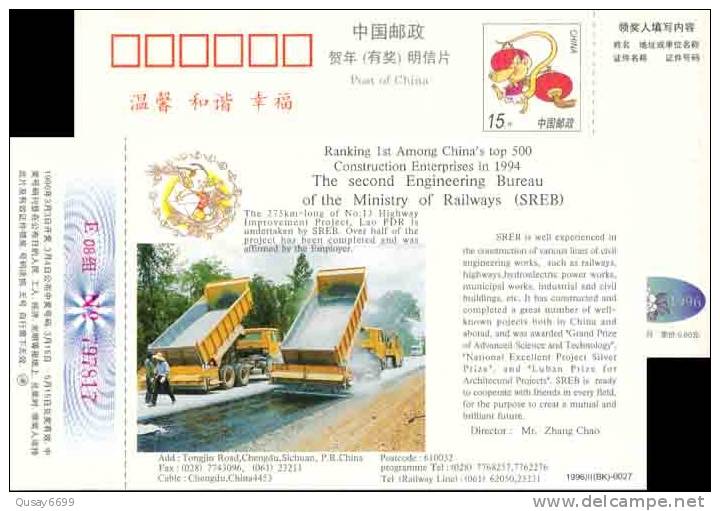 Truck, Railway Project CO. AD , , Pre-stamped Postcard,  Postal Stationery - Vrachtwagens