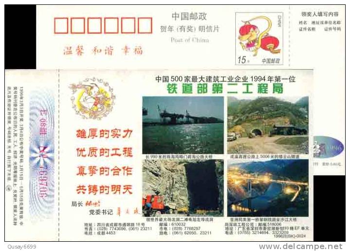 Railway, Bridge, Railway Project CO. AD , , Pre-stamped Postcard,  Postal Stationery - Otros (Tierra)